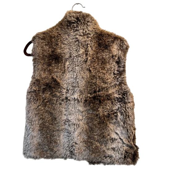 Blassport Women's Brown Faux Fur Collared Zip Front Reversible Vest Size Small - Picture 15 of 15